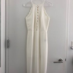 Zimmerman White Scalloped Midi Dress Size 1